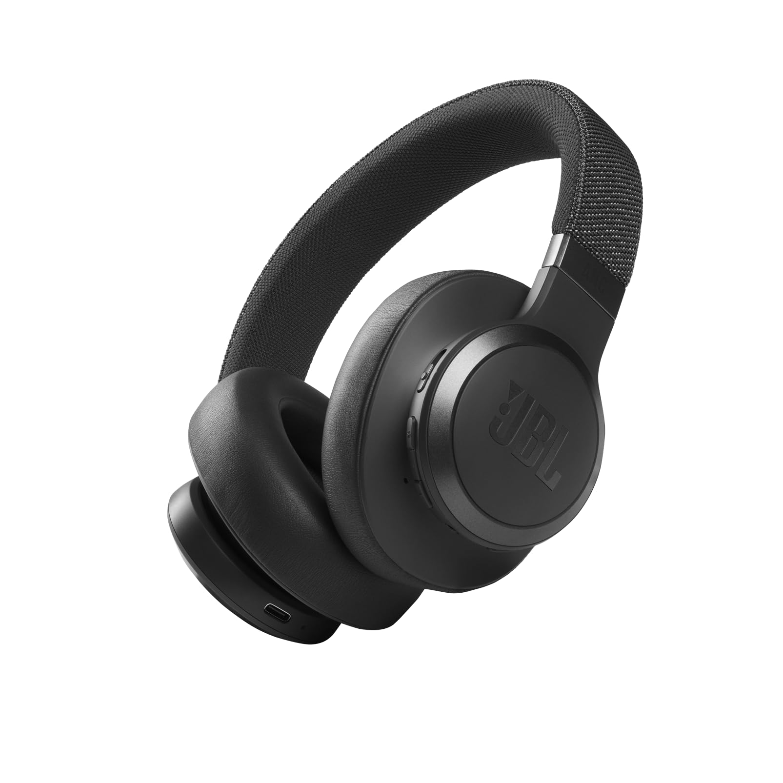 JBL Live 660NC - Wireless Over-ear Noise Cancelling headphones, JBL Signature Sound, Voice Assist, Up to 50Hrs of Battery with Speed Charging, Comfort-fit fabric headband and carrying pouch (Black)