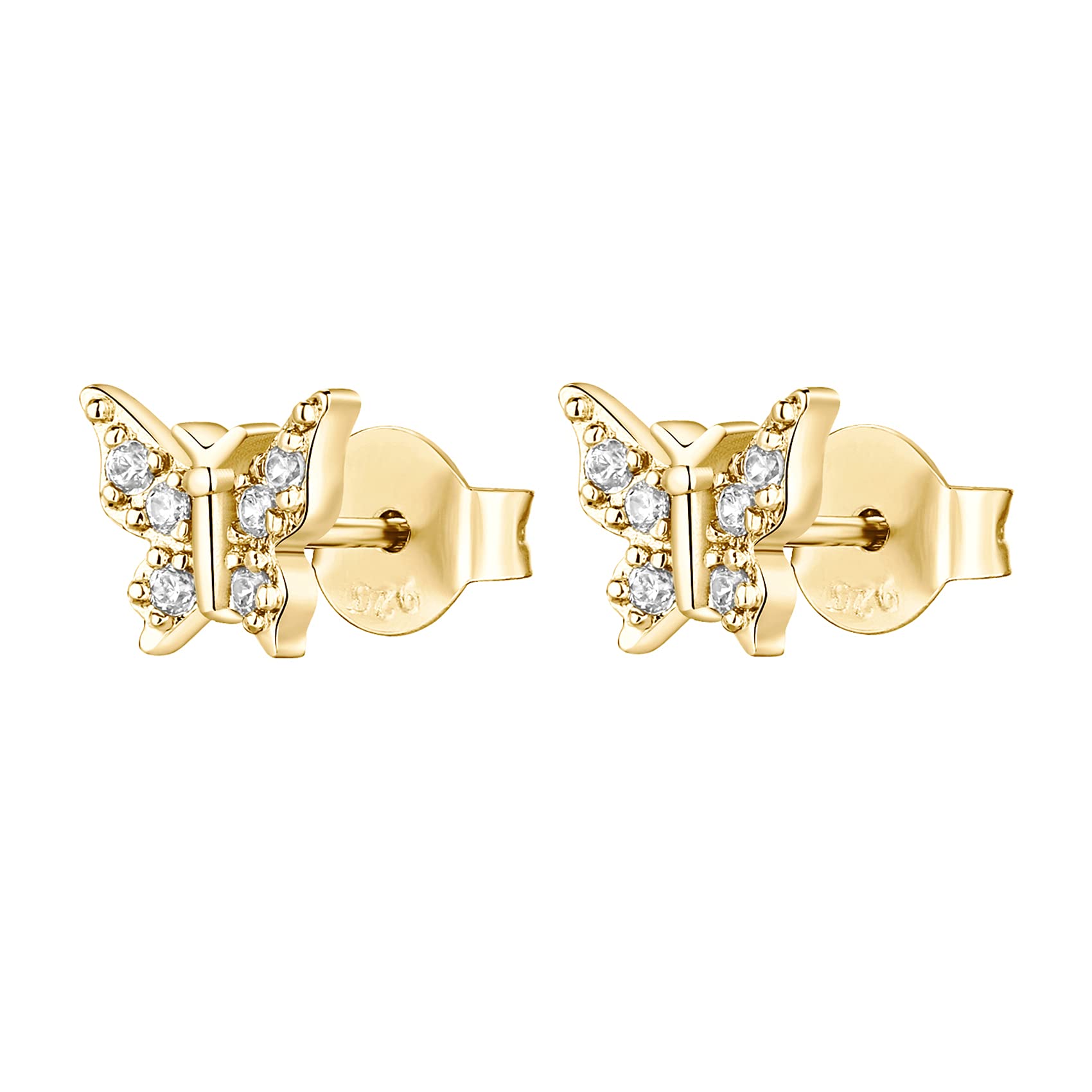 PAVOI 14K Gold Played Butterly Stud Earring