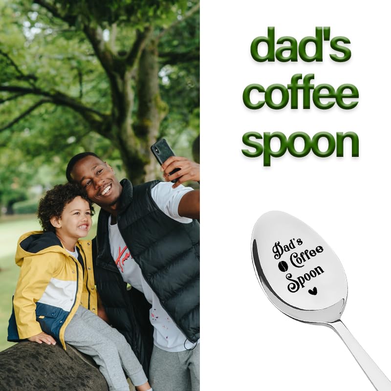 Dad's Coffee Spoon Gifts for Father Birthday Gift for Dad Fathers Father's Day Gifts for Daddy Engraved Dad Spoon for Coffee Lovers Gifts for Step Bonus Dad Father Appreciation Gift for Daddy Dad Gift