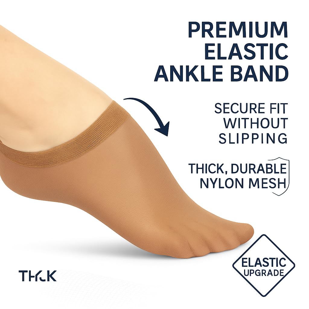 Leather Hero Disposable Try On Socks - Tan Footies for Women, 72 Pairs/144 Pieces