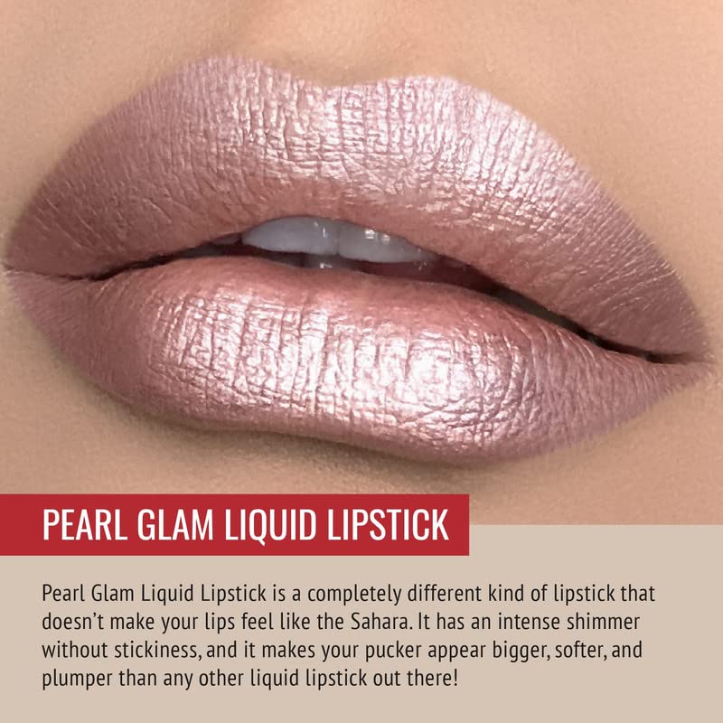 Runway Rogue Pearl Glam Long Wear Shimmer Liquid Lipstick, Nude/Pale-Pink Lipstick with Silver and Gold Shimmer, ‘Soft Box’