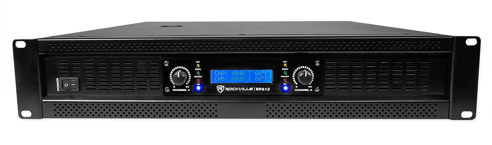 Rockville RPA12 5000W Peak / 1400W RMS 2-Channel Power Amplifier, Rack Mountable - Perfect for Live Sound, Pro Audio, DJs