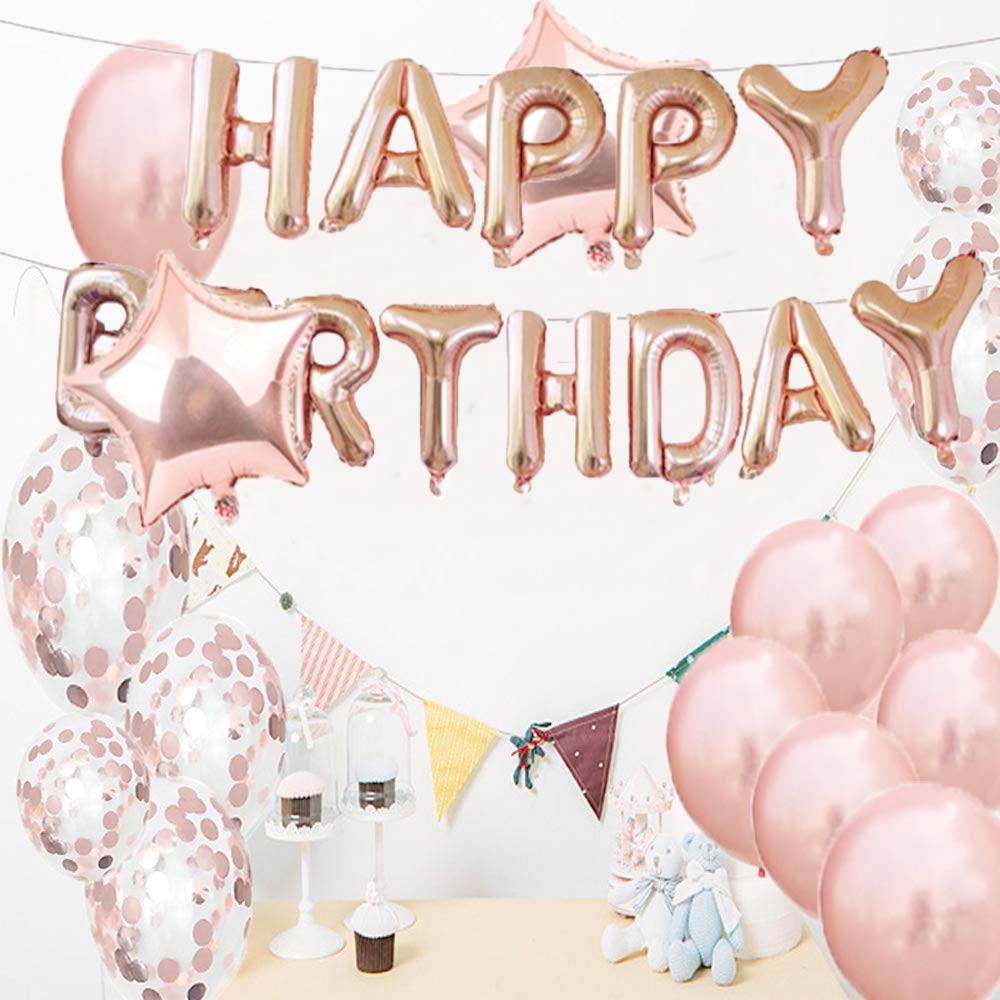 25th Birthday Decorations Party Supplies,25th Birthday Balloons Rose Gold,Number 25 Mylar Balloon,Latex Balloon Decoration,Great Sweet 25th Birthday Gifts for Girls,Photo Props