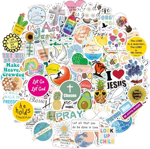 200Pcs Inspirational Christian Stickers for Water Bottles Laptop, Vinyl Waterproof Bible Verse Stickers, Jesus Faith Stickers for Journaling, Religious Christian Easter Gifts for Kids Women