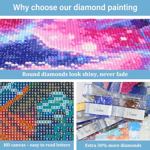 hkejoi Hot Air Balloon Diamond Painting Kits for Adults,Stained Glass Diamond Art Kits for Adults,Hot Air Balloon Gem Art Kits for Home Wall Decor 12x16 inch