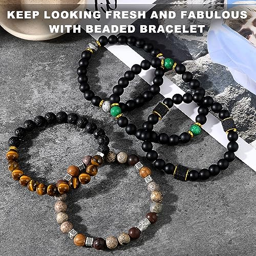 Inspirational Gifts for Him Mens Beaded Bracelets Jewelry Men Bracelet Inspirational Gifts for Boyfriend Dad Beads Birthday Christmas Jewelry