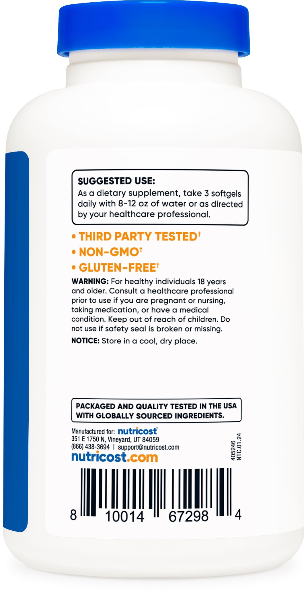 Nutricost Omega 3 Fish Oil - 2500MG, 120 Softgels (40 Serv) - Fish Oil, Wild Caught! 1200mg EPA 850mg DHA - Non-GMO, Gluten Free