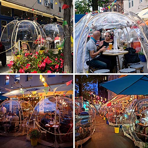 Alvantor Pop Up Bubble Tent - 6’ x 6’ Instant Igloo Tent - 2-3 Person Screen House for Patios - Large Oversize Weather Proof Pod - Cold Protection Camping Tent - Beige
