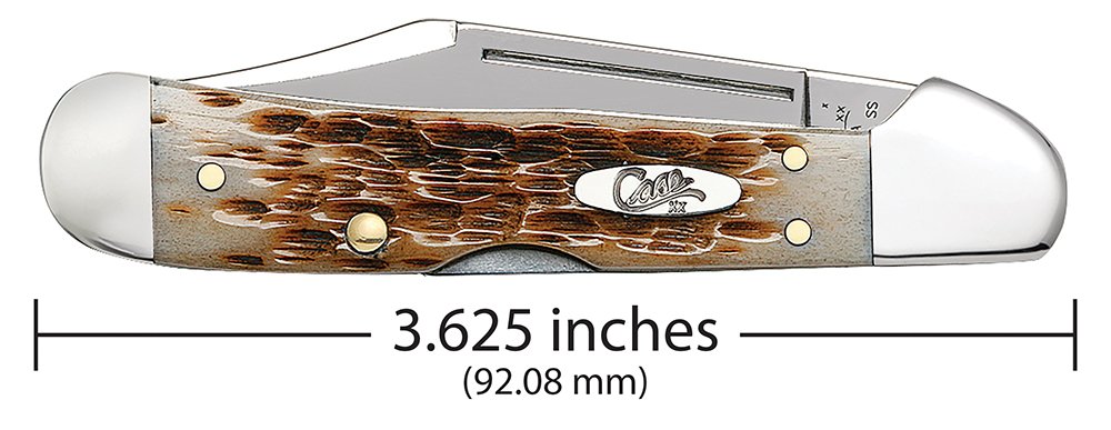 Case XX WR Pocket Knife Mini Copperlock Amber Bone W/Shield Item #133 (61749L SS) 3 5/8 inches Closed