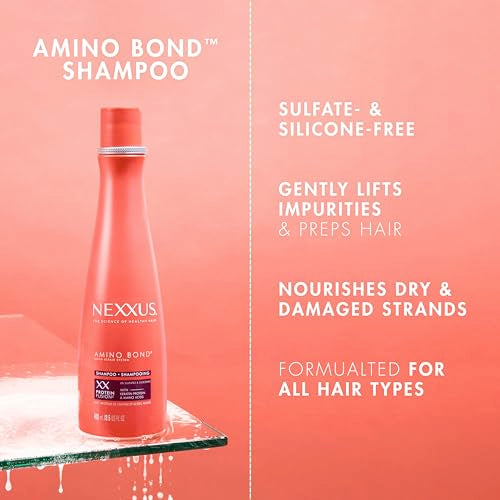 Nexxus Bond Repair Shampoo & Conditioner Bundle Amino Bond 2 Pack for All Types of Damaged Hair, with Keratin Protein and Amino Acids, 13.5 oz,