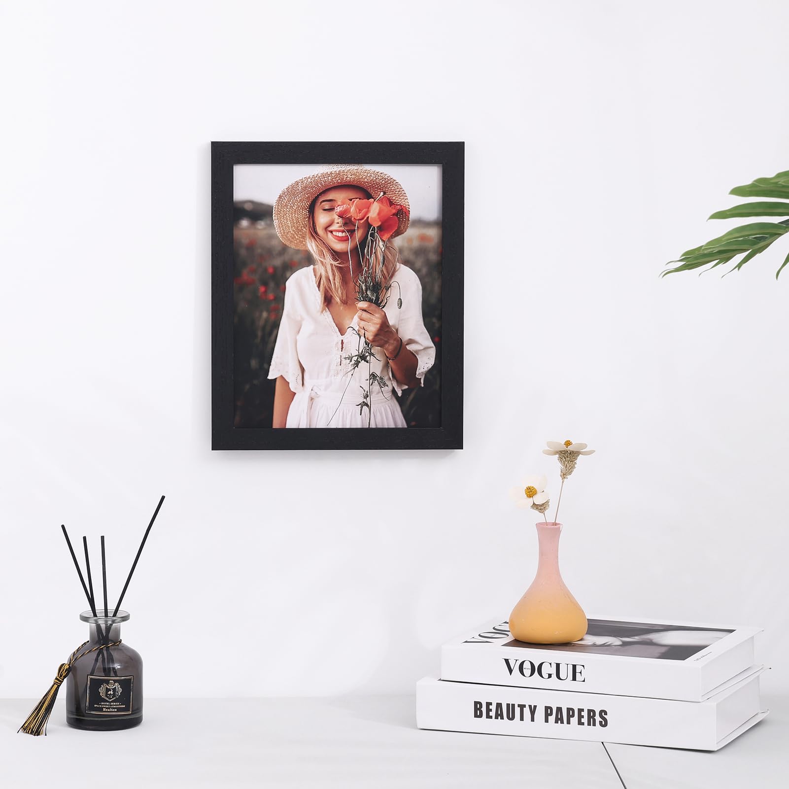 Vittanly 8x10 Picture Frames for Wall Set of 9, Display 5x7 Pictures with Mat or 8x10 without Mat, Collage Frames for Wall or Tabletop, Perfect for Home Décor and Gifts, Black