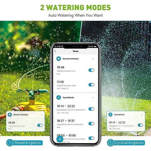 RAINPOINT Sprinkler Timer Outdoor, Bluetooth Hose Timer to 60M Connect Range, Digital Irrigation Water Timer for Garden Hose, Faucet Timer for Lawn Yard