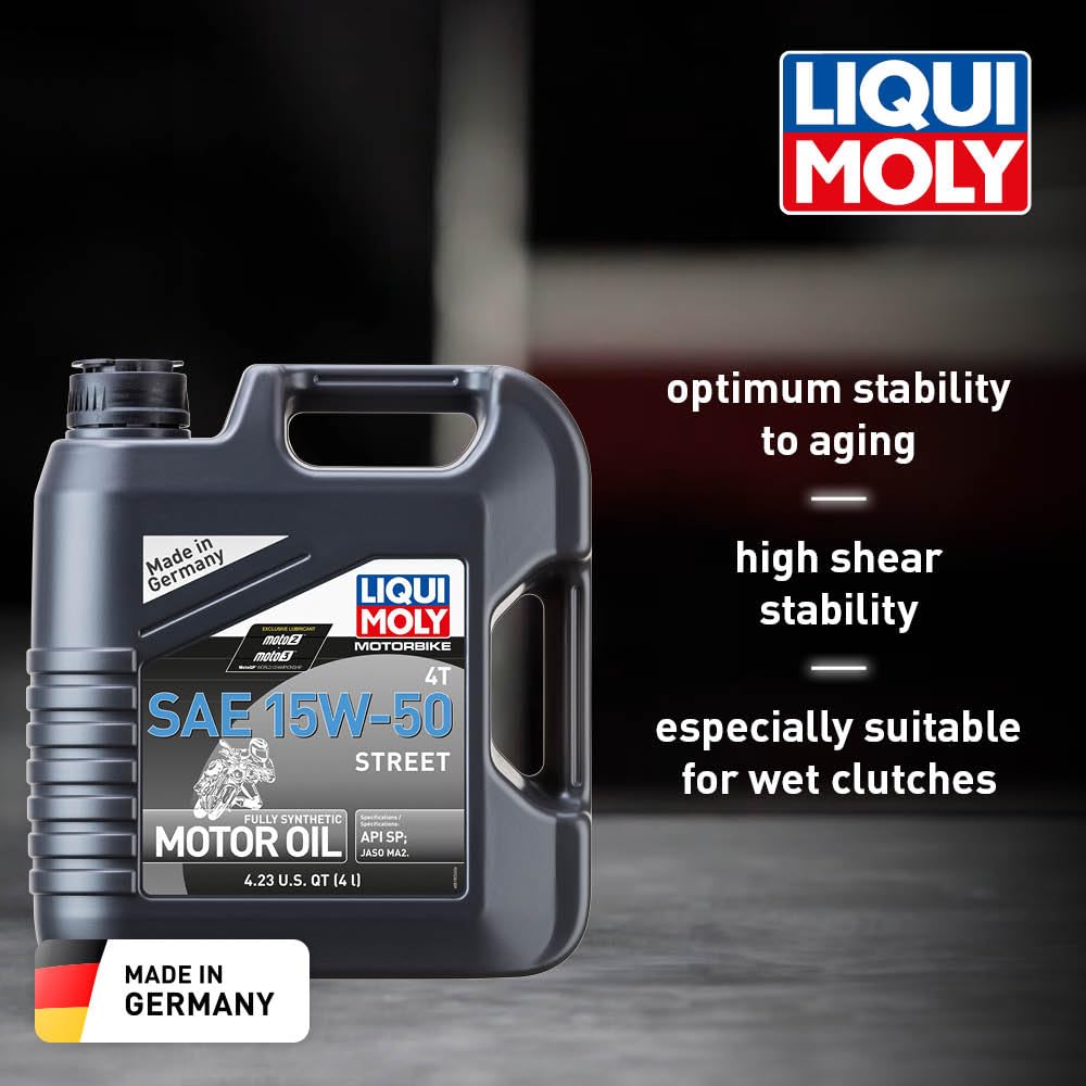 LIQUI MOLY Motorbike 4T SAE 15W-50 Street | 4 L | Motorcycle Fully synthetic engine oil | SKU: 20060