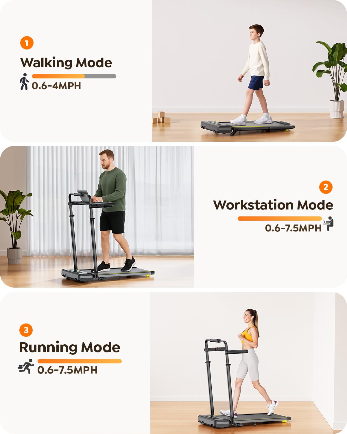 Acezoe 3 in 1 Under Desk Treadmill with 10% Incline, Walking Pad Treadmill with Removable Desk Workstation, Adjustable Height for Different Need, Foldable for Home Small Office