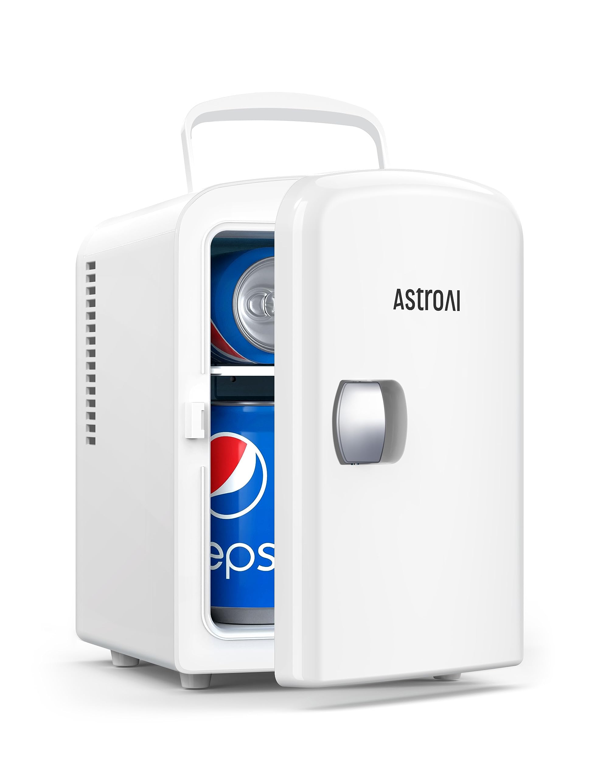 AstroAI Mini Fridge, 4 Liter/6 Can AC/DC Portable Thermoelectric Cooler Refrigerators for Skincare, Beverage, Home, Office and Car, ETL Listed (White