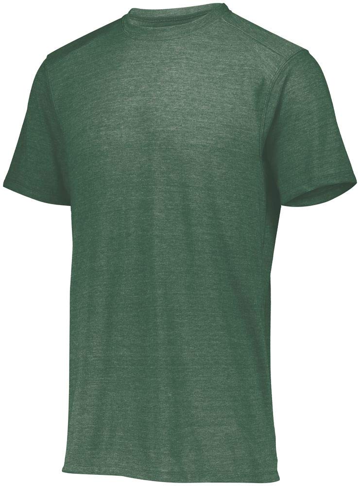 Augusta Sportswear mens Tri-blend T-shirt Short Sleeve, Dark Green Heather, Medium