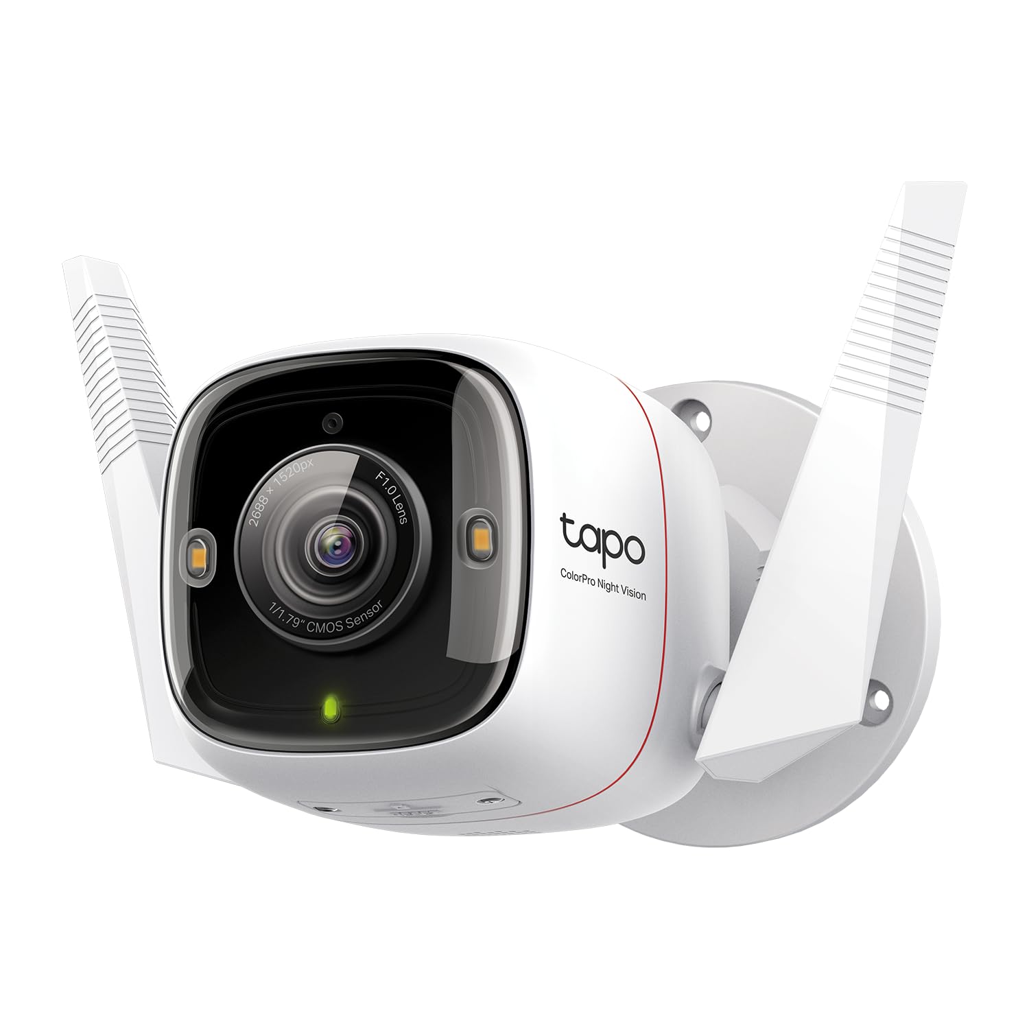 Tapo TP-Link ColorPro Wi-Fi Outdoor Camera | Plug-in | Daylight Clarity at Night | 2K QHD | Person/Pet/Vehicle Detection | Local/Cloud Storage | 127° FOV | Built-in Siren C325WB