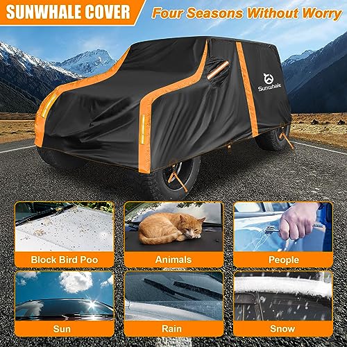 Sunwhale Sedan Car Cover Waterproof All Weather Protection Full Car Covers Dustproof Snowproof UV Protection Windproof Outdoor Indoor Universal Fit for Sedan