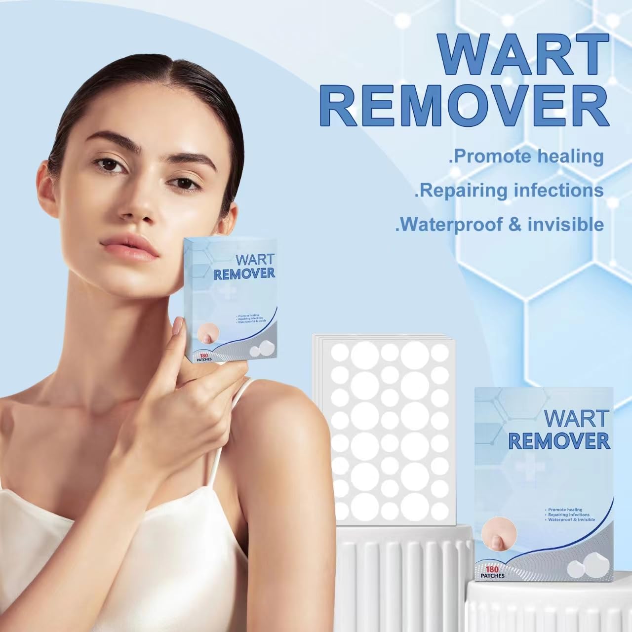 Bureebo Wart Remover,Fast & Easy Operate Hydrocolloid Gel Waterproof Invisible Sticker,Quick and Effective Removal Sticker for All Kinds of Skin, Friendly to New-User