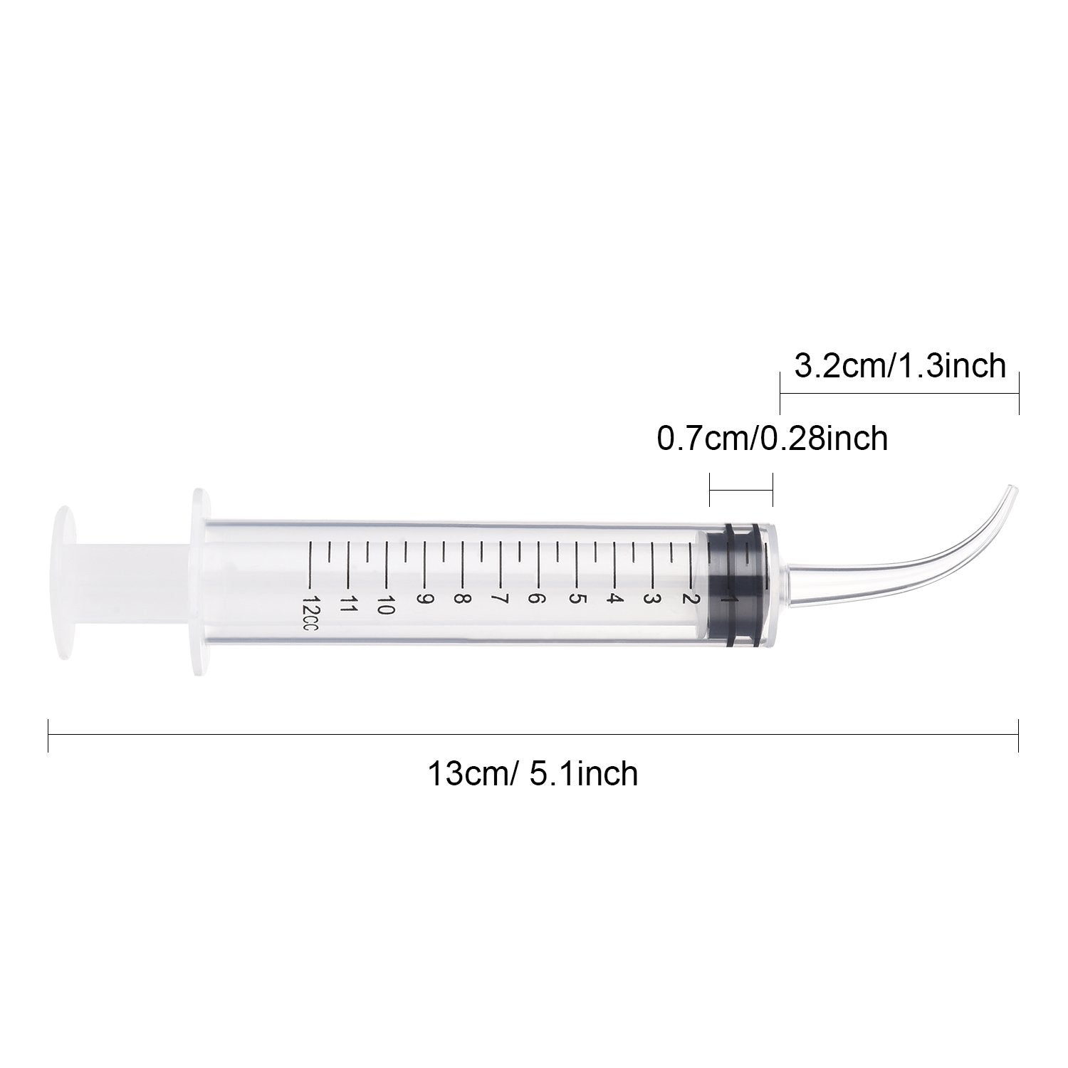 TecUnite 8 Pcs Syringe 12cc Dental Irrigation Syringe with Curved Tip Wisdom Teeth Syringe Measurement Syringe Disposable Water Oral Mouth Liquid Tonsil Stone Squirt Mouthwash Cleaner Syringes