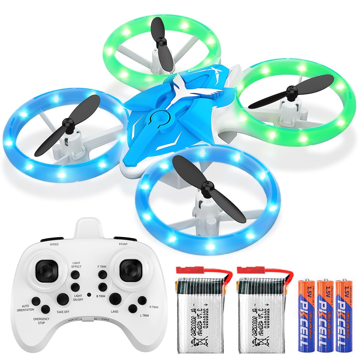 NXONE Drone with Altitude Hold, Headless Mode, 3D Flips, One Key Take Off/Landing, Kids Drone Toys Gifts, White Blue