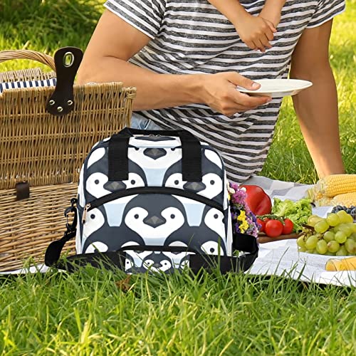 Cute Hedgehogs Lunch Bag Tote Bag Leakproof Cooler Bag Hedgehogs Animal Lunch Box with Front Pocket Water-resistant Thermal Lunch Bags with Shoulder Strap for Picnic/Hiking/Beach/Work