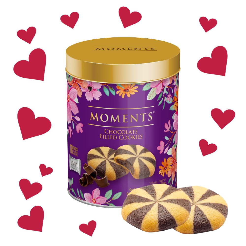 Colombina's Moments Butter Crunch Cookies - Pack Of 1 - Individually Wrapped Valentine's Day Treats! Perfect for Sharing Love in a Tin of Gourmet Butter Cookies!