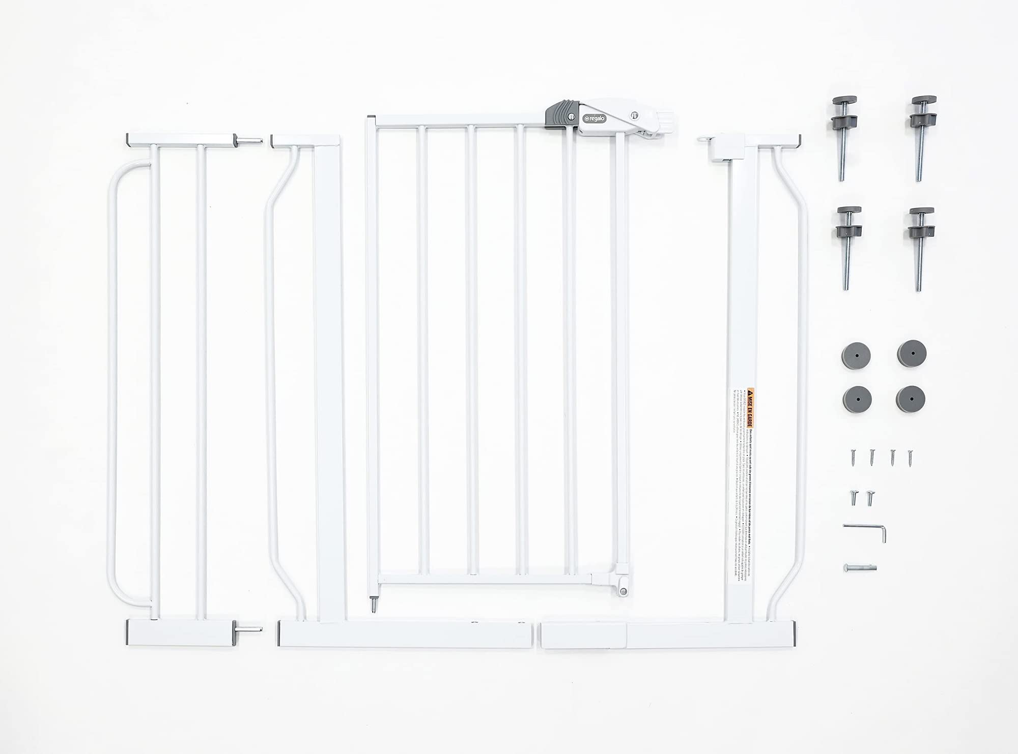 Regalo Easy Step 38.5-Inch Wide Walk Thru Baby Gate, Includes 6-Inch Extension Kit, Pressure Mount Kit, Wall Cups