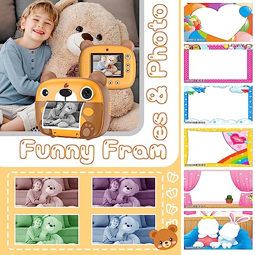 Kids Instant Camera for 3-12 Years Old Kids Toddlers Childrens Boys Girls Birthday Gifts 2.4 Inch Screen 12MP / 1080P HD Video Camera Baby Instant Print Digital Camera