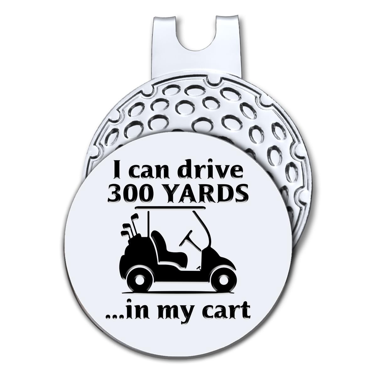 Hafhue I Can Drive 300 Yards in My Cart Golf Ball Marker with Magnetic Hat Clip, Funny Golf Accessories and Golf Gifts for Men Women Dad Grandpa, Birthday for Golfer Golf Lover