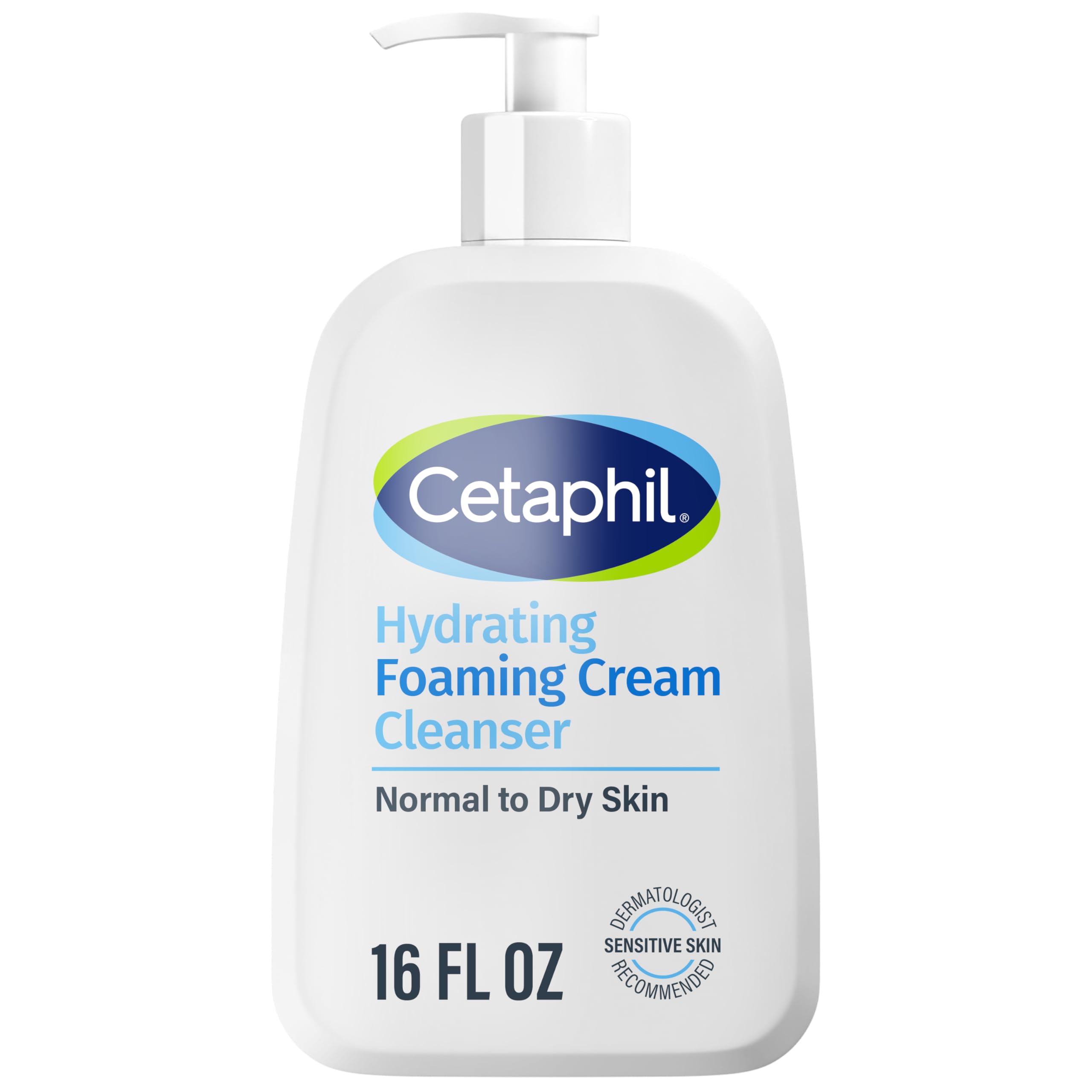 Cetaphil Cream to Foam Face Wash, Hydrating Foaming Cream Cleanser, 16 oz, For Normal to Dry, Sensitive Skin, with Soothing Prebiotic Aloe, Hypoallergenic, Fragrance Free