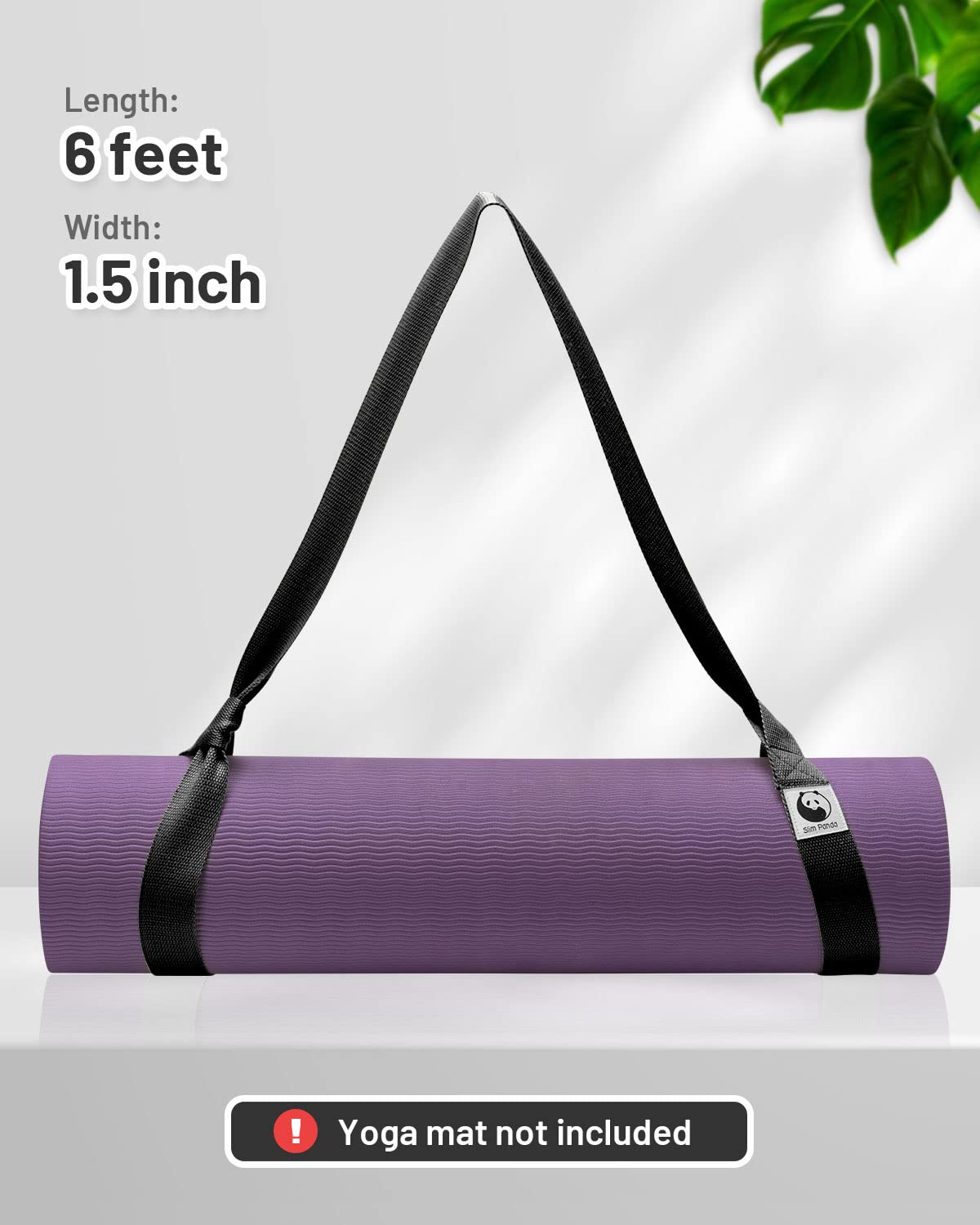 Slim Panda Yoga Mat Straps for Carrying,Adjustable Yoga Mat Carrier, Yoga Mat Sling(Yoga Mat Not Included)(Black)