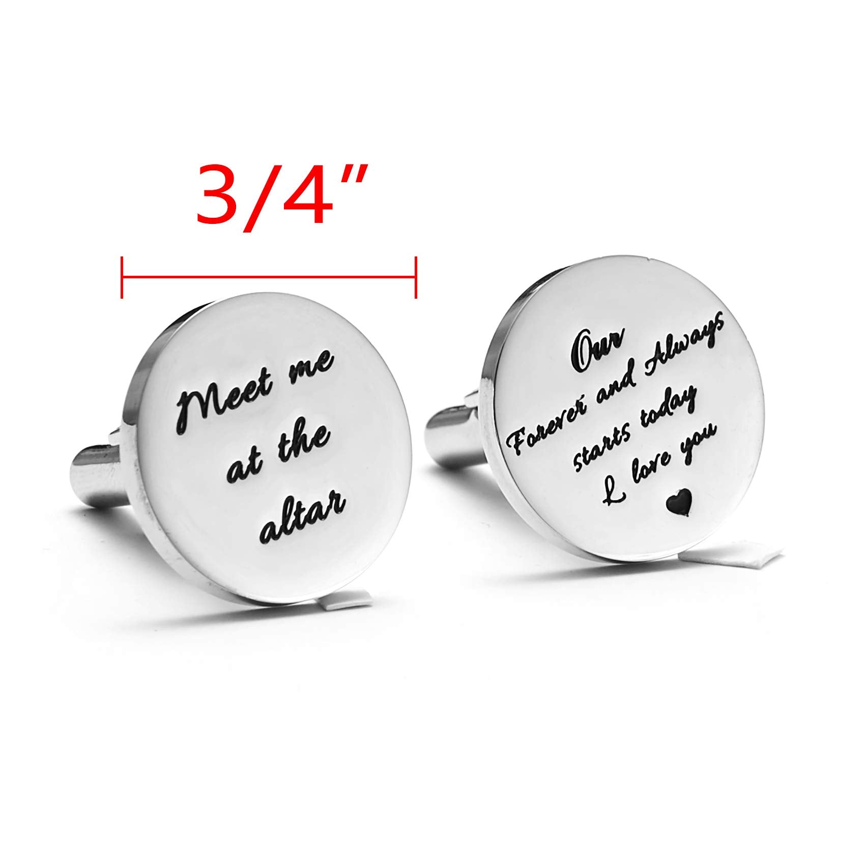 Melix Home Stainless Steel Cufflinks for Men Groom Meet Me at The Altar Wedding Gifts Cuff Links (Our Forever and Always Stars Today)