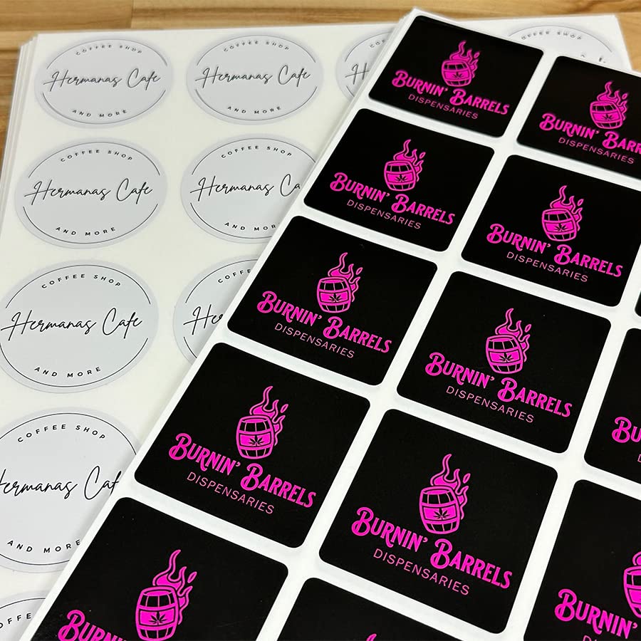 Sunshine Stickers Custom Waterproof Vinyl Stickers with Your Image Photo Text or Logo | Personalized Dishwasher Safe Label for Business Logo