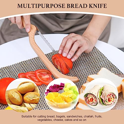 Recsrdce Bread Knife，15.6inch Bread Bow Knife， bread knife for homemade bread, sourdough bread knife，Premium Stainless Steel bread slicing knife with protective cover（Suitable for: left or right hand）