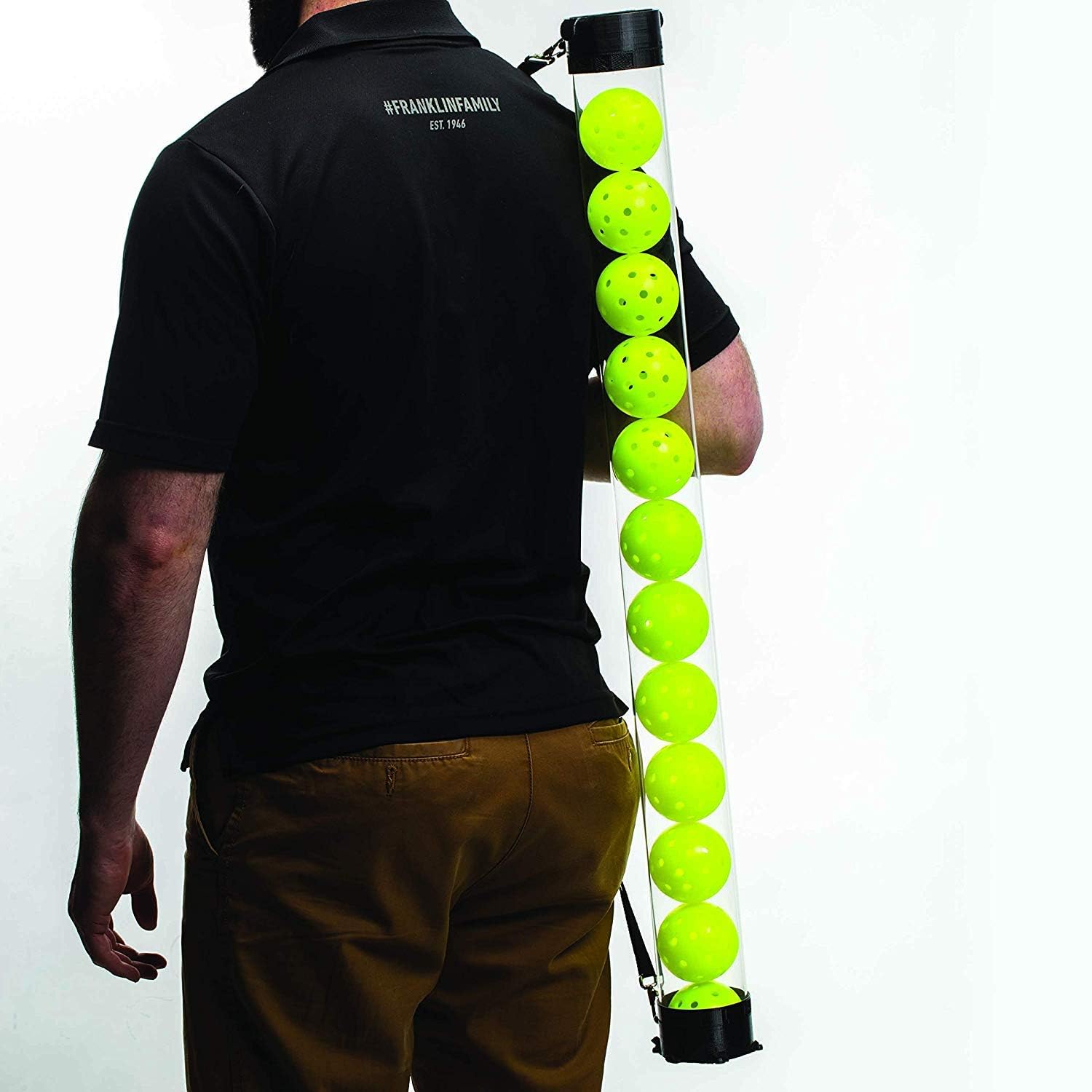 Franklin Sports Pickleball Retriever Tube + Ball Holder - 12 Ball Pickleball Ball Hopper + Picker Upper - Pickleball Accessories + Gear