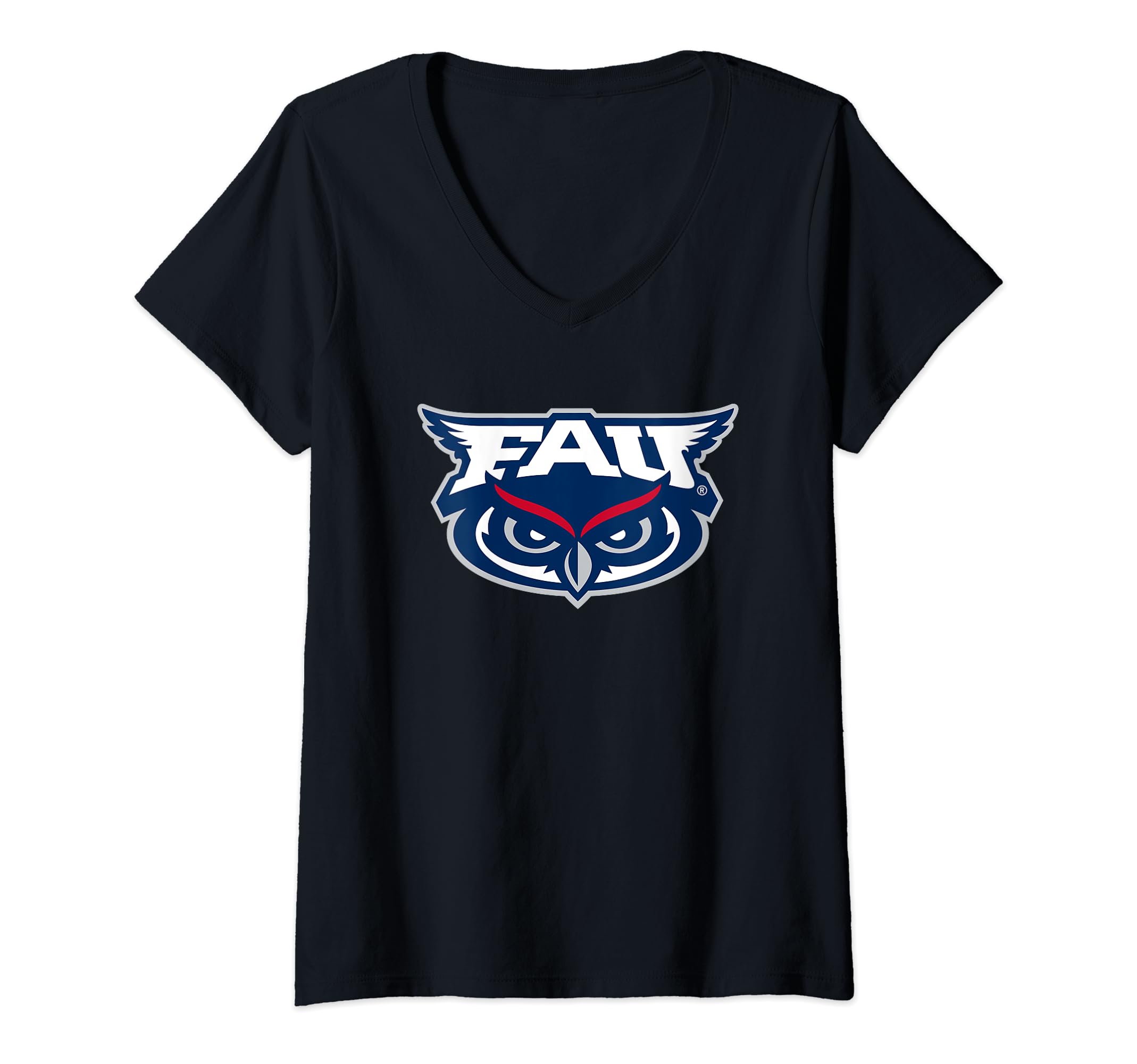 Womens Florida Atlantic Owls Icon Officially Licensed V-Neck T-Shirt