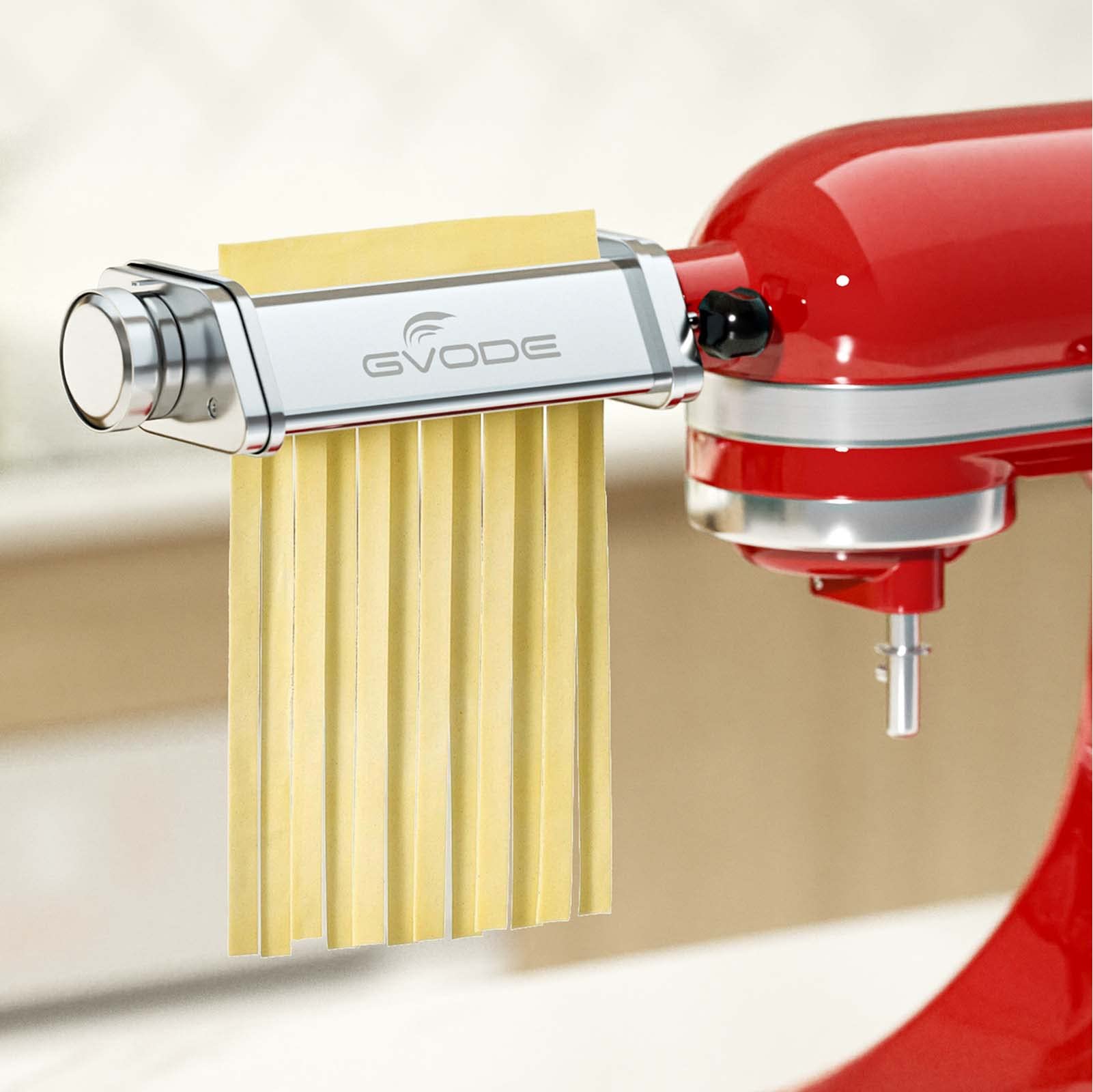 Pasta Attachment for KitchenAid Stand Mixer Included Pasta Sheet Roller, Spaghetti Cutter and Fettuccine Cutter Pasta Maker Stainless Steel Accessories 3Pcs by Gvode