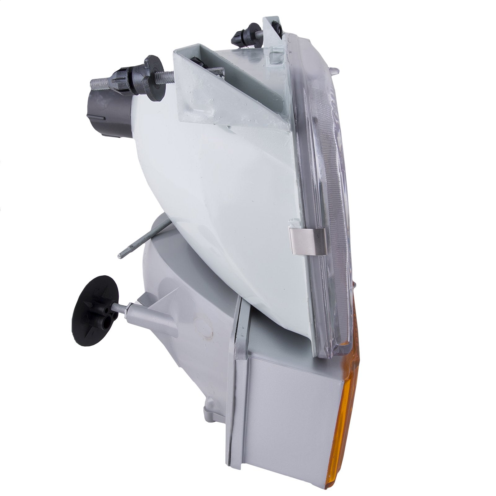 HEADLIGHTSDEPOT Chrome Housing Halogen Headlights Compatible with Ford Bronco F-150 F-250 F-350 Includes Left Driver and Right Passenger Side Headlamps 6-Piece Set With Corners and Signal Lights