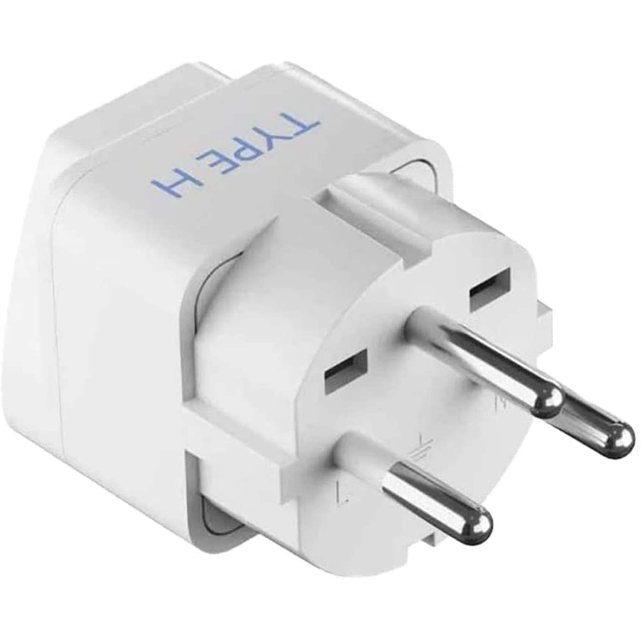 Ceptics Israel Power Adapter Travel Universal Plug,Works in Palestine,Jerusalem,Holy City-Perfect for Charging your Electronic Devices (Type H)- Safe Grounded Connection-3 Pack (GP-14-3PK),White
