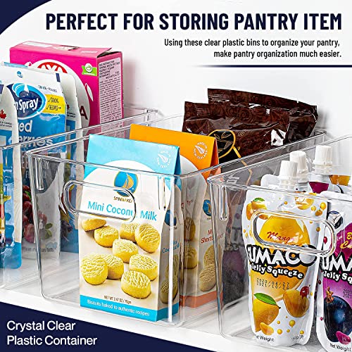 Clear Plastic Storage Bins, Pantry Organizers and Storage Containers Fridge Organizer Bins Kitchen Cabinet Organizer Medicine Cabinet Organizer Bin Home Freezer Organization 10 x 6 x 5