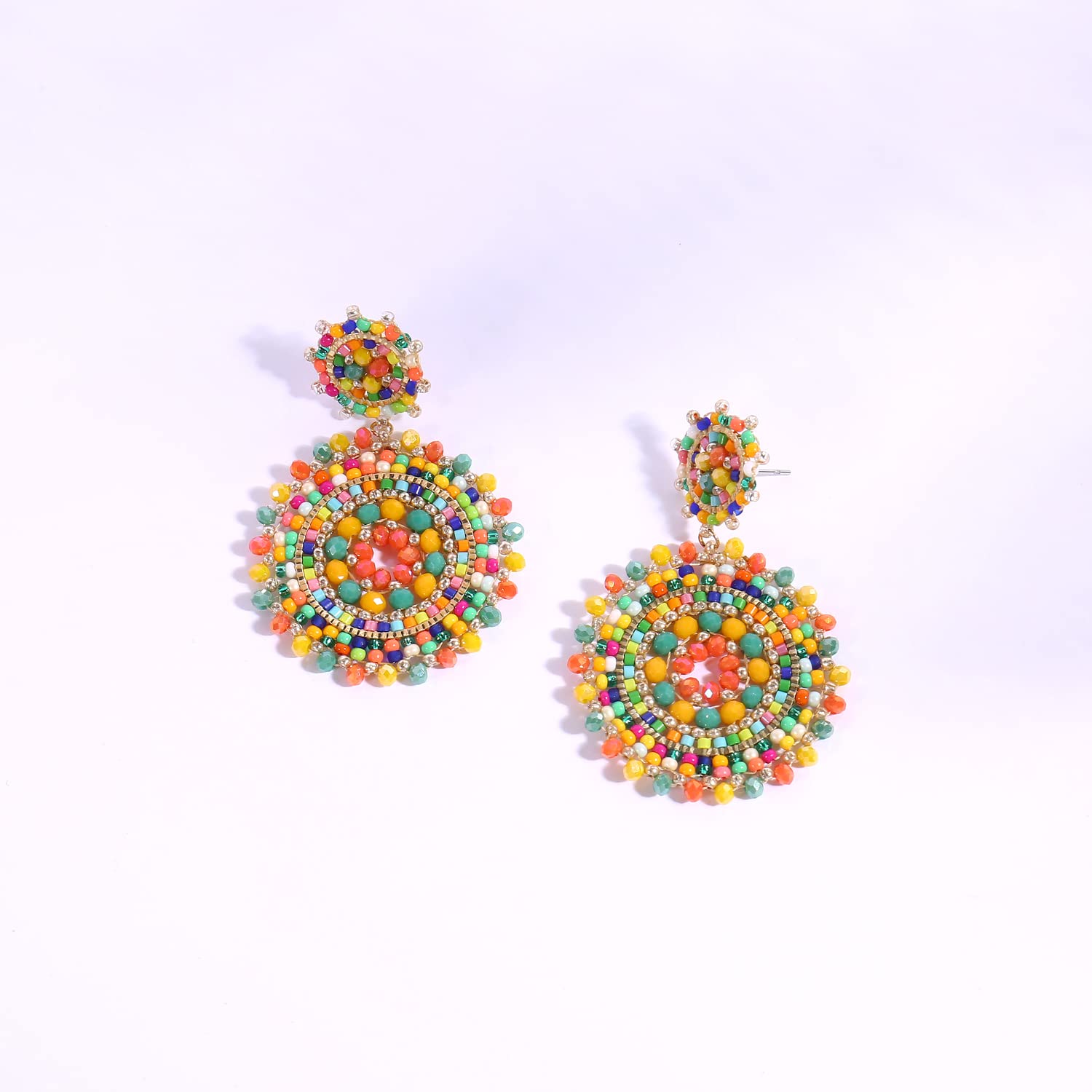 Elegance 11 Designs Colorful Beaded Earrings For Women Seed Bead Summer Beach Boho Statement Dangle Handmade Earrings Jewelry