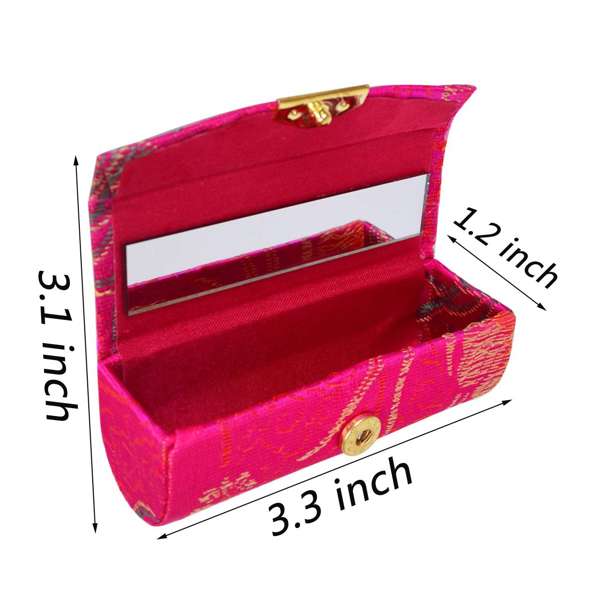 Bleiou 12 Pcs Lipstick Case with Mirror Floral Design Lipstick Holder Flower Printing Lip Stick Box (Pattern B)