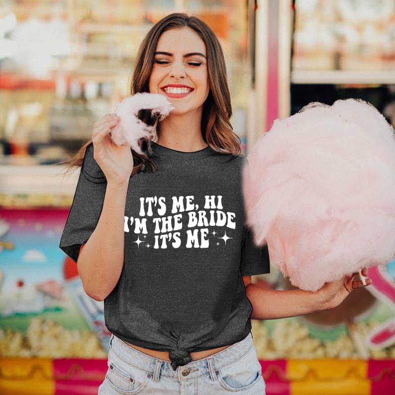 Bride Shirt Women It's ME Hi I'm The Bride It's Me T-Shirt Bachelorette Party Bride Tees Vacation Short Sleeve Top Light Pink