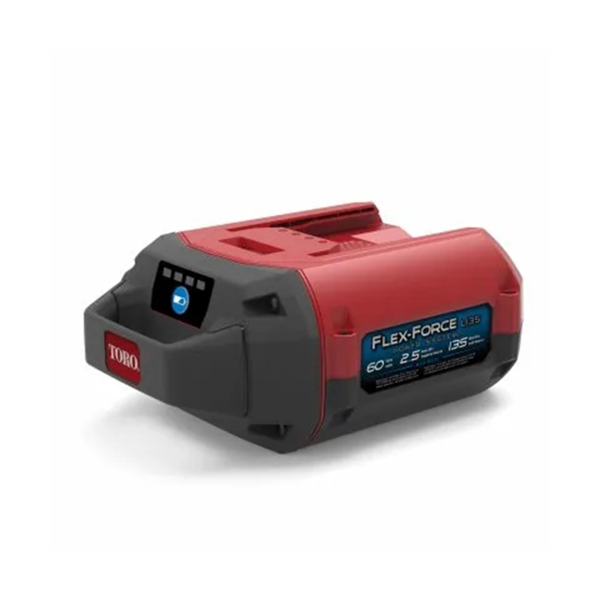Toro Flex Force Power System 60 Volt Max 2.5 Ampere Hours Yard Tools Lithium Ion L135 Battery with 4 LED On Board Power Meter, Black/Red