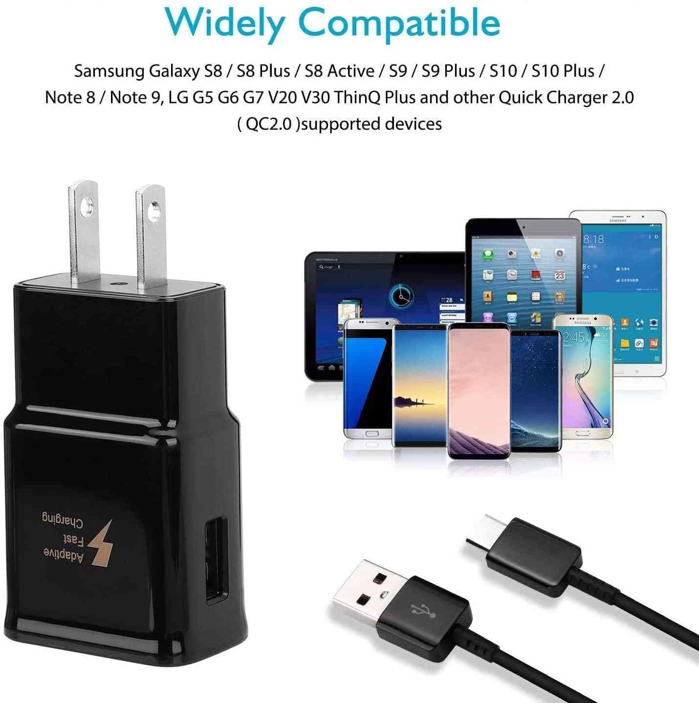 Fast Charger with USB Type C 6.6FT (2m) Cable & OTG Adapter for Samsung Galaxy S9/S9 Plus/S8/S8 Plus/S10/S10e/S10 Plus/Note 8/Note 9/A02/A21/A31/A41/A42 5G/A60/A8/A60/A8s/A51 5G UW