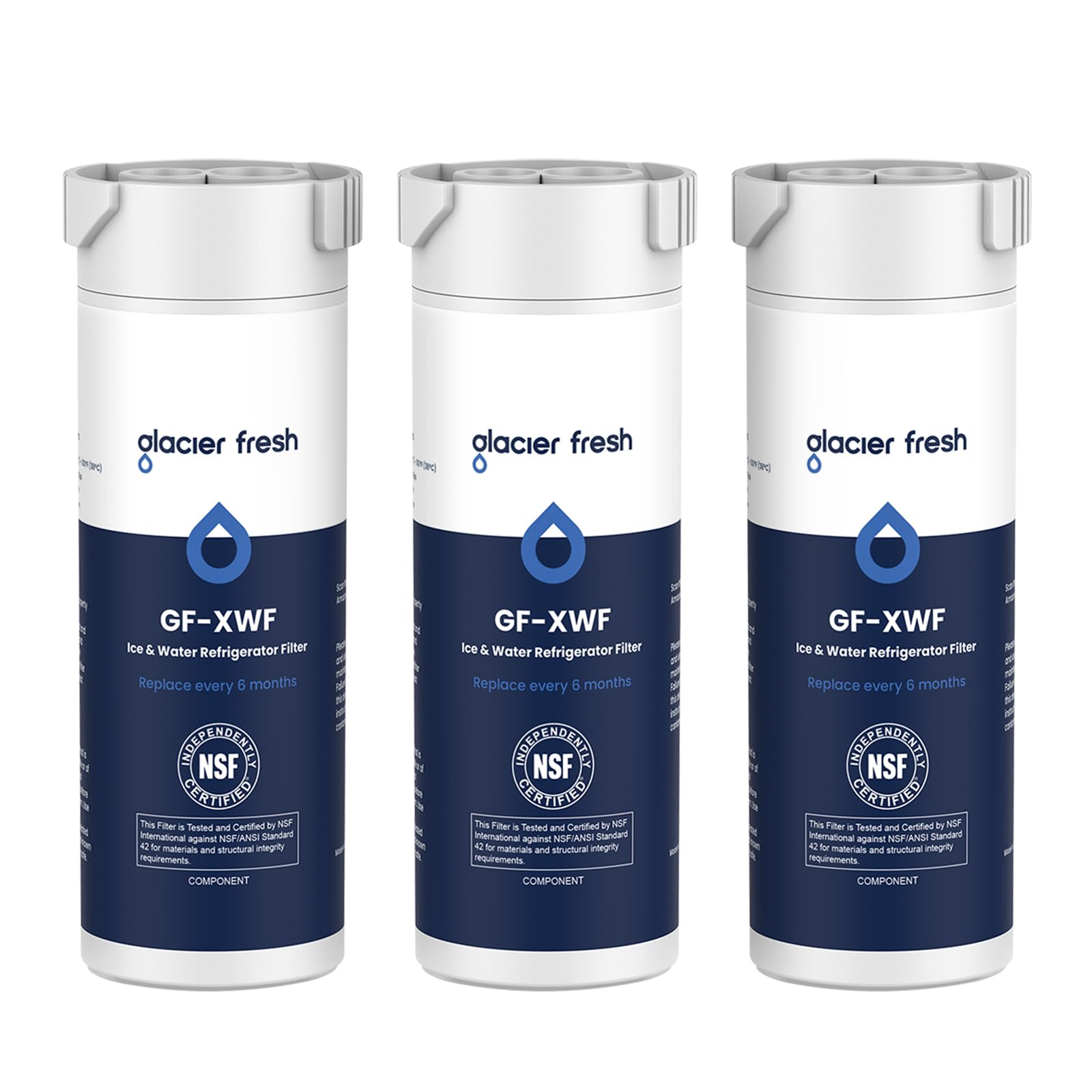 GLACIER FRESH XWF Replacement for GE XWF Refrigerator Water Filter Pack of 3