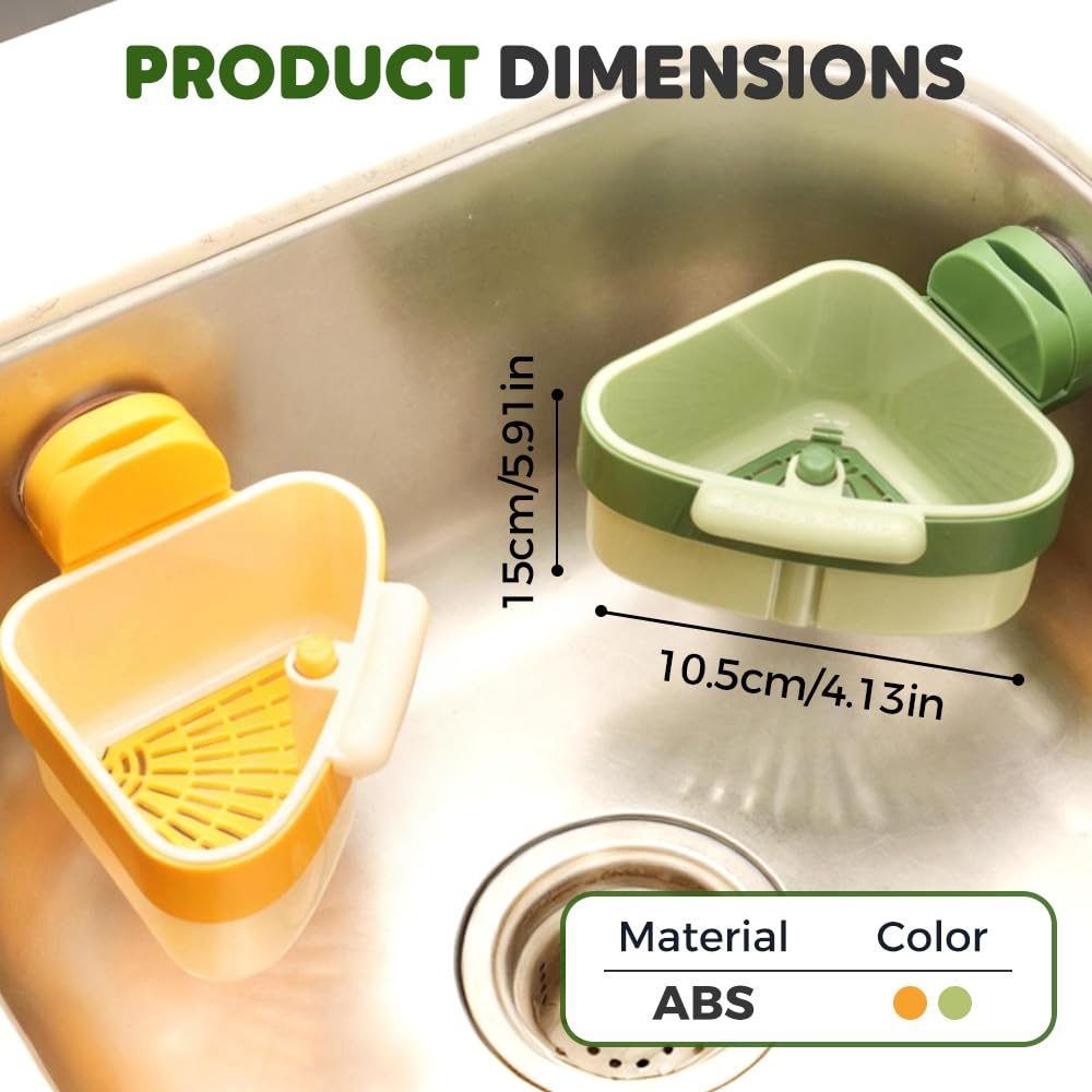 2026 Self-Cleaning Kitchen Sink Food Waste Catcher Faucet Hanging,Press Automatic Dumping Sink Strainer Basket,Multi-Purpose Kitchen Draining Basket,Trash Catcher for Garbage Leftovers (A-Green/1PCS)