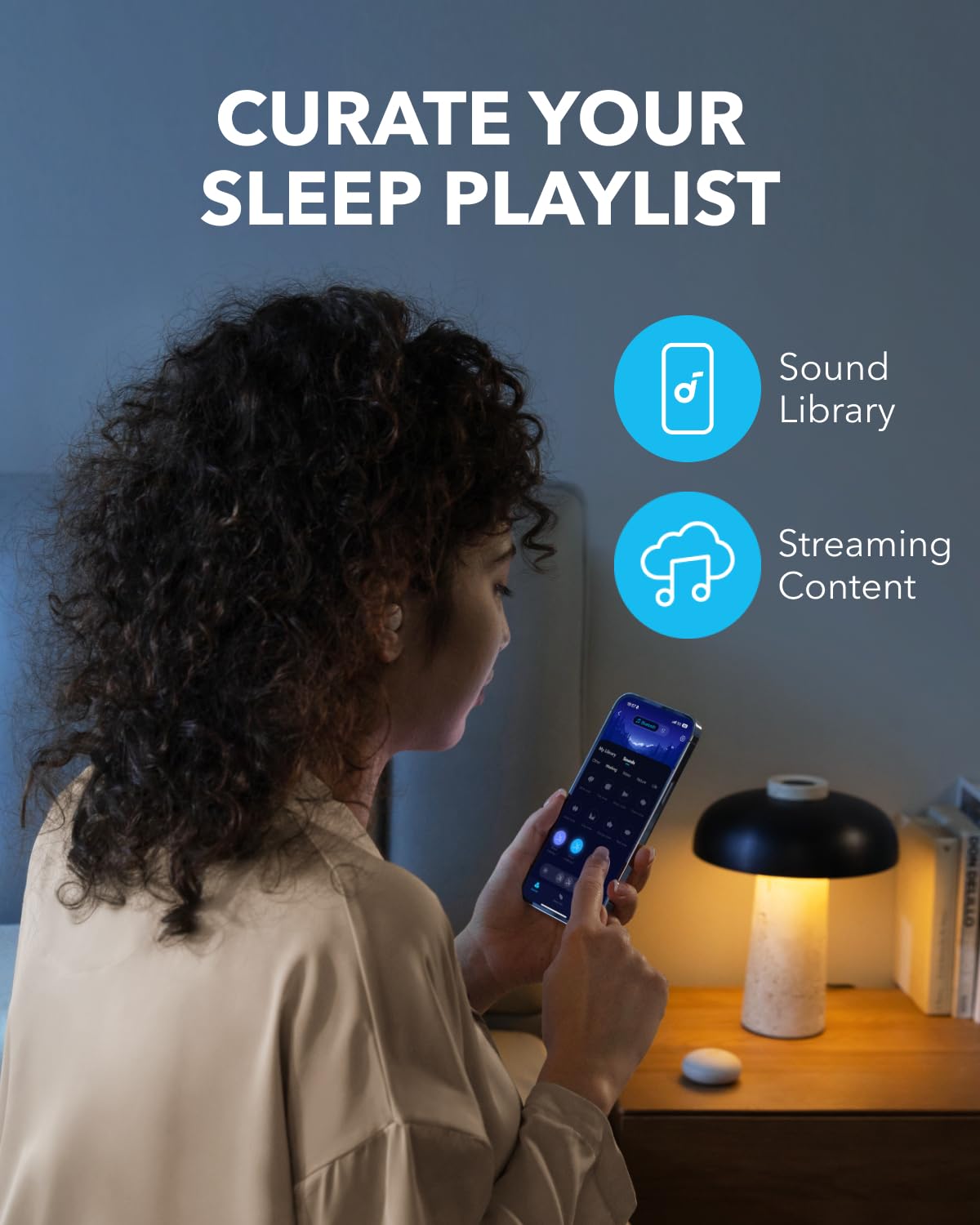 Soundcore Sleep A20 by Anker Sleep Earbuds, Noise Blocking Sleep Headphones, Small Earplugs for Side Sleepers, 80H Playtime, Stream Content via Bluetooth 5.3, Sleep Monitor, Personal Alarm