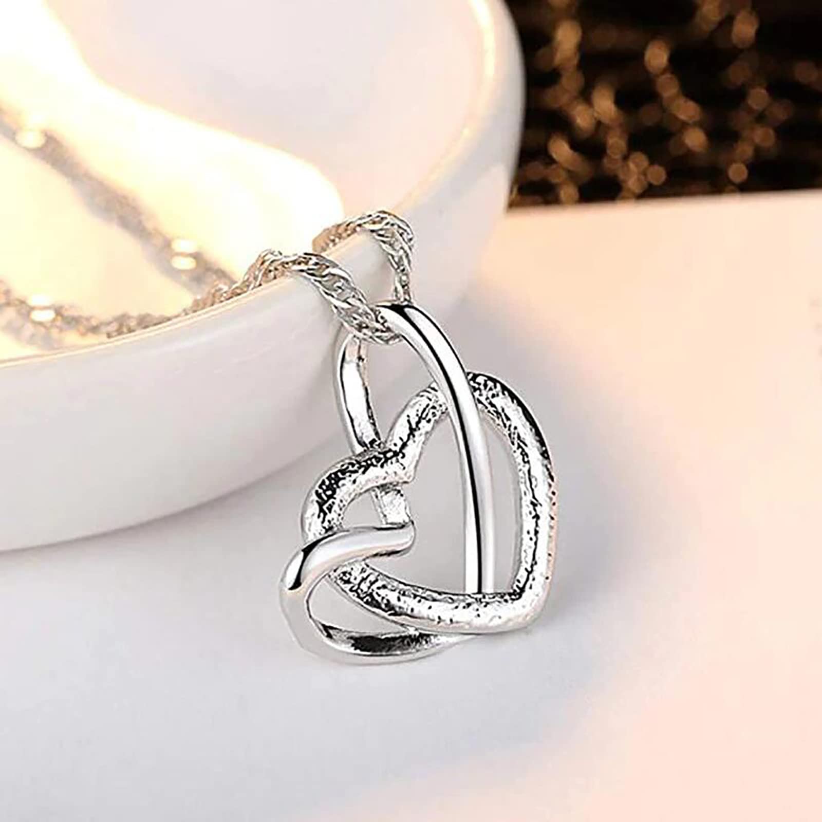 Valentines Day Gifts Dainty Classy Heart Pendant Necklace for Women, Trendy Jewelry Necklace for for Anniversary Wedding Birthday Party, Amazon Haul Clearance